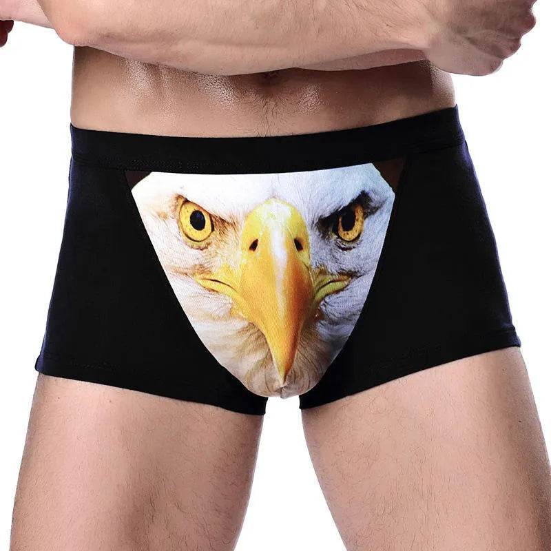 Printed Wolf Head Big Bird  Men's Boxer Briefs Underwear - www.Shopthatapp.com