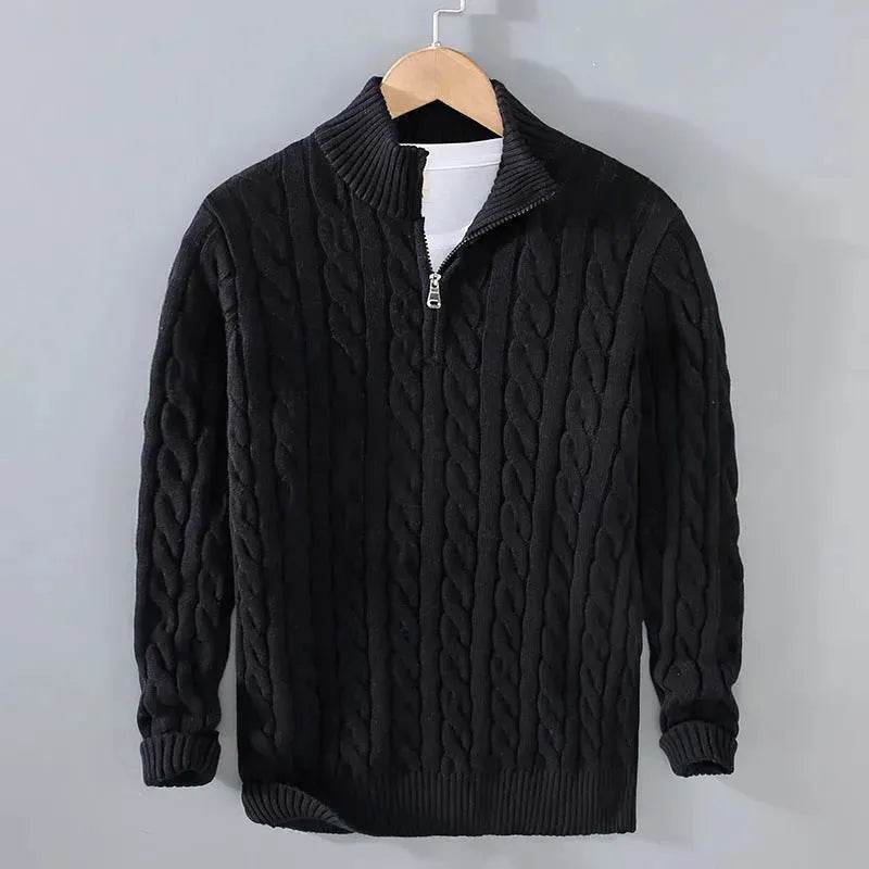 Winter Half Zip Knitted Pullover Sweater for Men - www.Shopthatapp.com