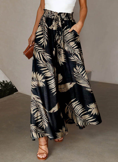 Printed Comfortable Casual High Waist  Wide-leg Floral Palazzo Trousers women - www.Shopthatapp.com