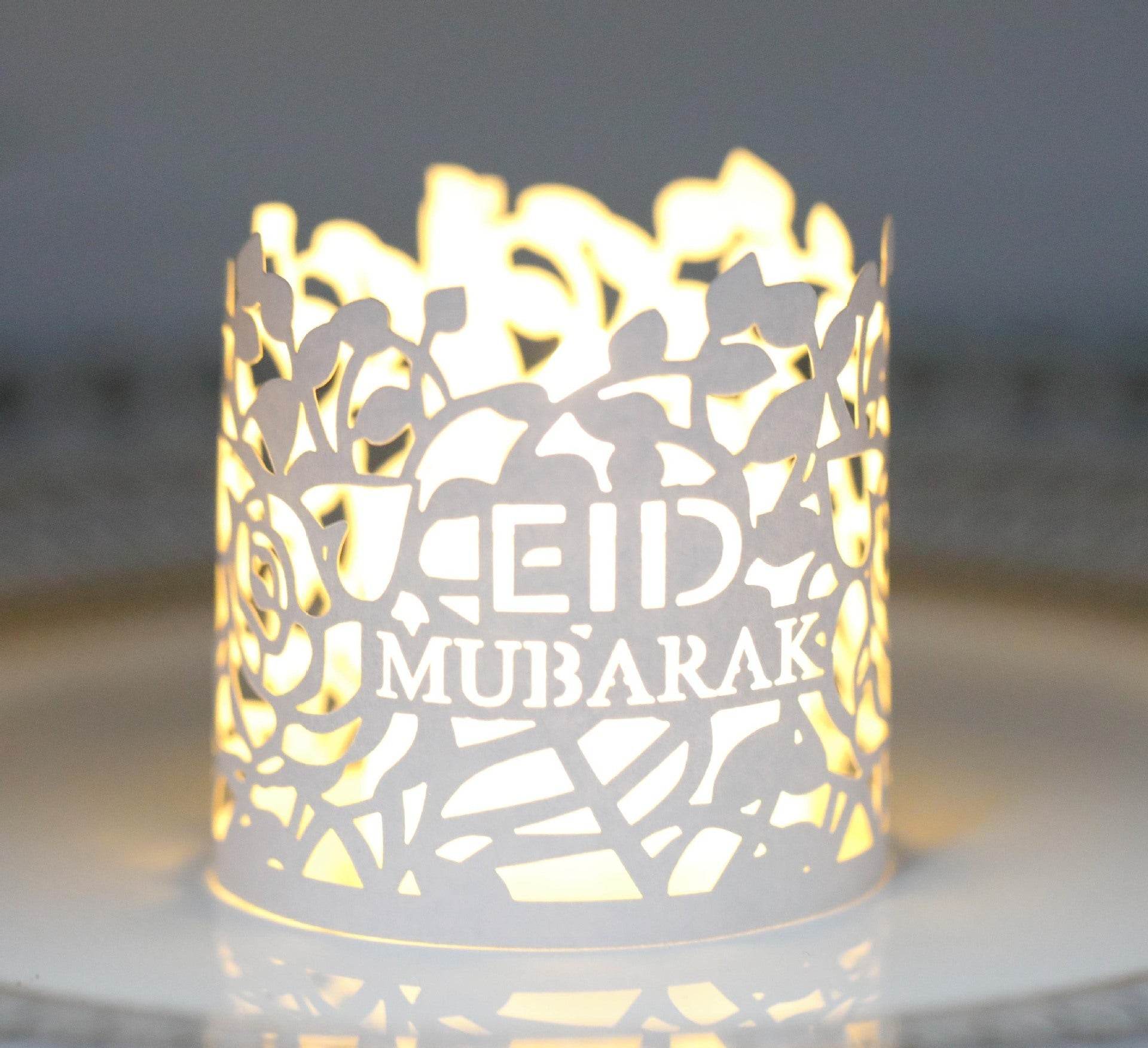 MOQ200 Ramadan Electronic Candle Lampshade Laser Cutout - www.Shopthatapp.com