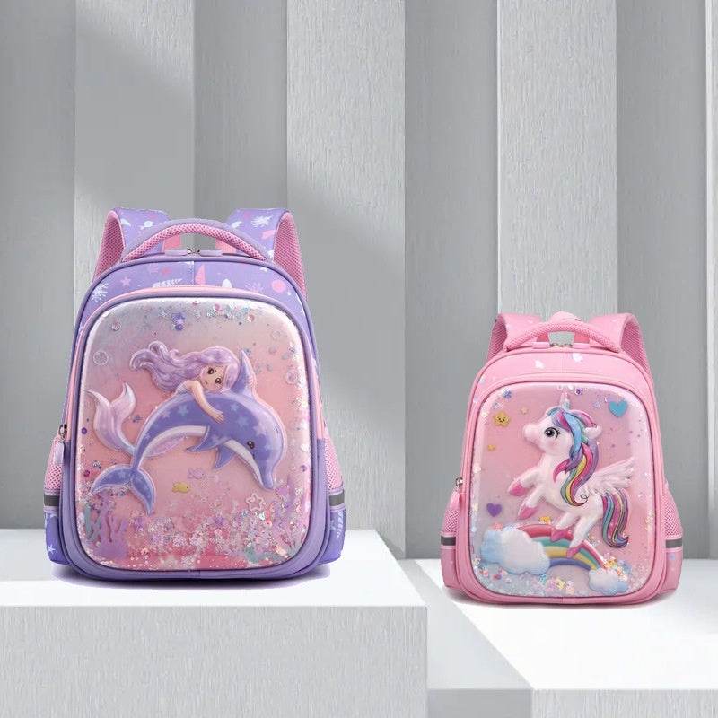 Primary School Cute Cartoon Mermaid Girls Backpack - www.Shopthatapp.com