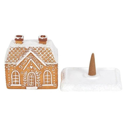 Christmas Snow Top Resin Ginger Cake Cottage Incense Burner - www.Shopthatapp.com