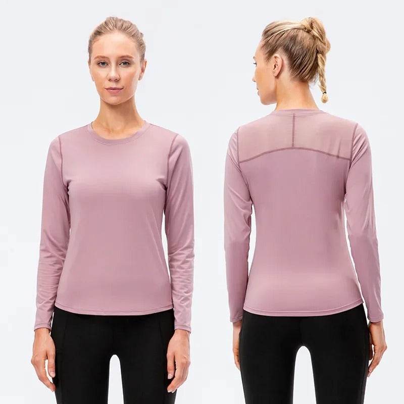 Quick Drying Breathable Long Sleeve Yoga Workout Gym T-shirt for women - www.Shopthatapp.com