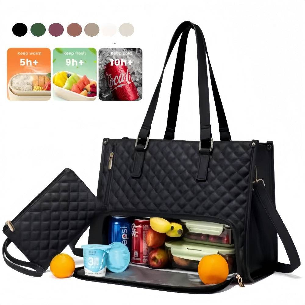 Women Stylish Fashion Commute Office Insulated Work Handbag Lunch Bag - www.Shopthatapp.com