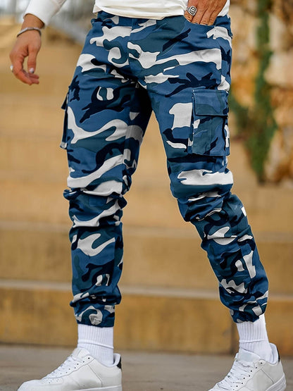 Multi-pocket Camouflage Ankle-tied Men's Military Casual Cargo Slim fit Pants trouser - www.Shopthatapp.com