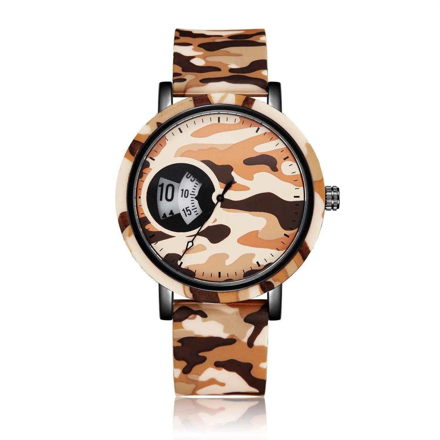 Camouflage Watch Student Sports Double Display Fashion Silicone Strap - www.Shopthatapp.com
