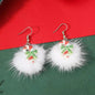 Winter Snowflake Hair Ball Earrings Ins Cute Christmas Elk Santa Claus Stock Element Earrings Women Jewelry - www.Shopthatapp.com