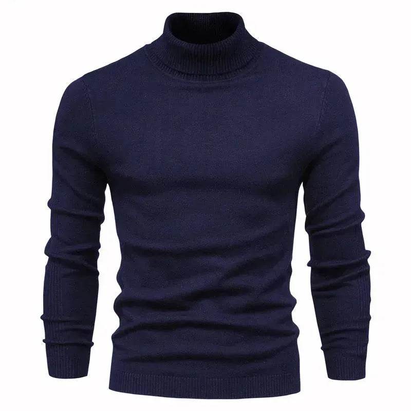 Men's Plain Slim Pullover Polo Sweatshirt Turtleneck Sweater Winter Casual Tops Men - www.Shopthatapp.com