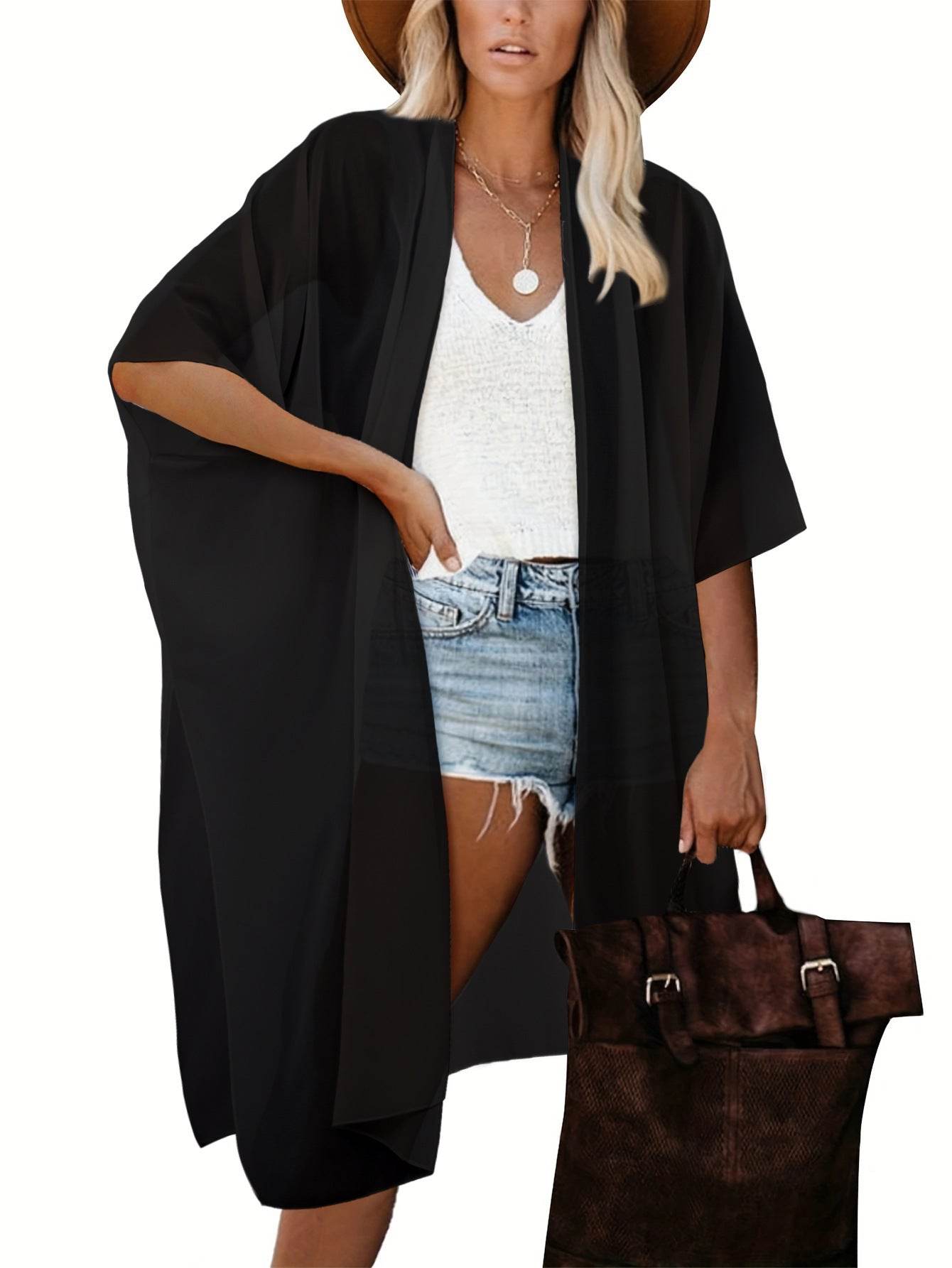 Spring Summer Printed Sun Protection Beach Kimono Cardigan Blouse top Women - www.Shopthatapp.com