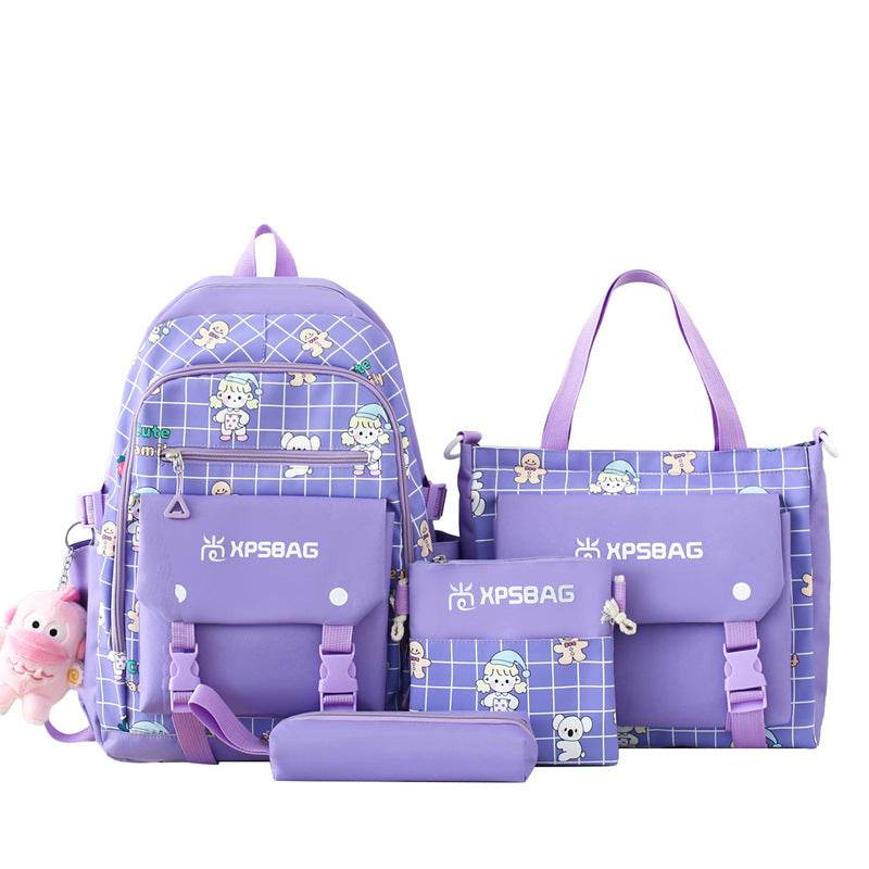 Backpack Primary School Girls Schoolbag Women's Four-piece Set - www.Shopthatapp.com
