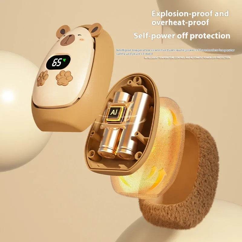 Winter Portable USB Rechargeable Outdoor Smart Fluffy Hand Warmer Hand muff - www.Shopthatapp.com