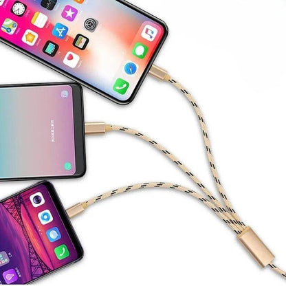 Three-in-one Mobile Phone Charging Cable - www.Shopthatapp.com