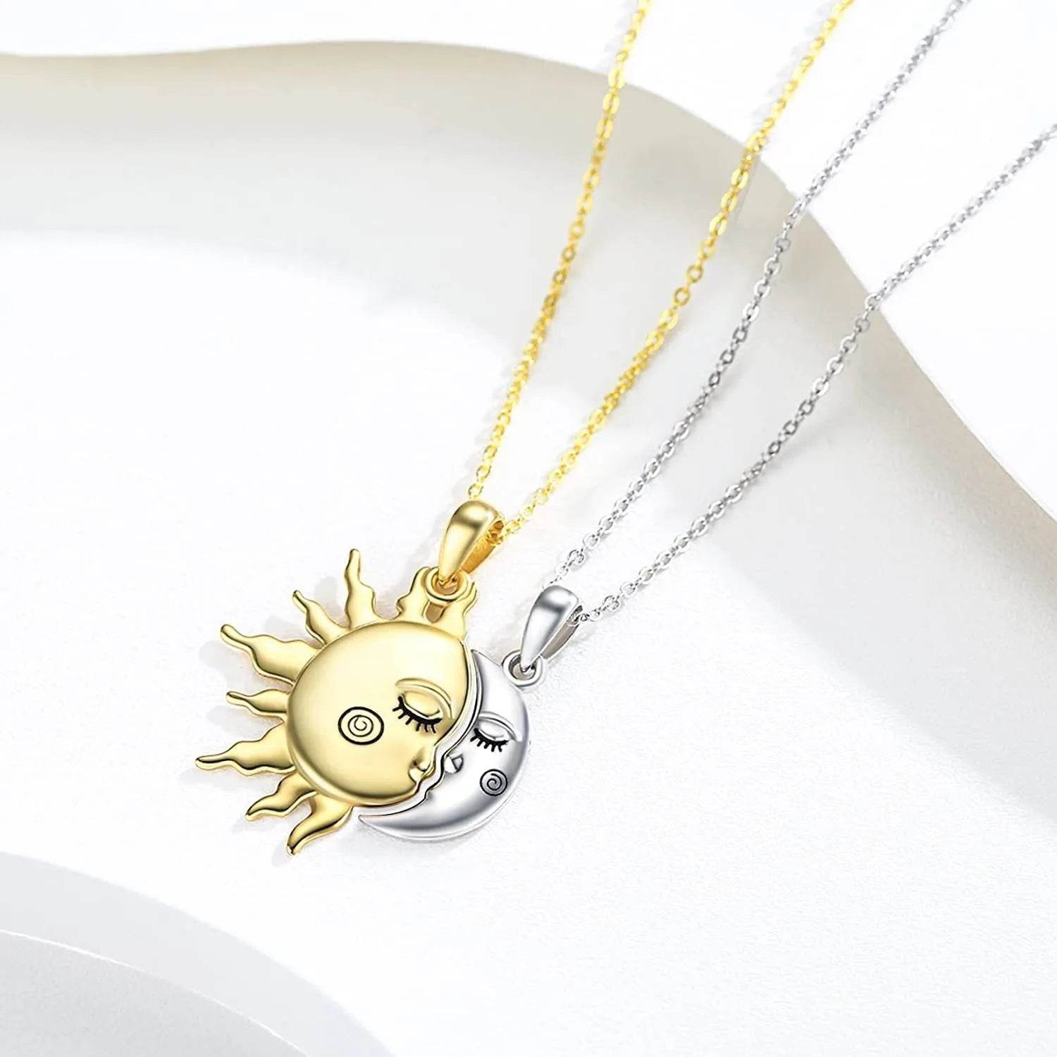 18K Golden Magnetic Sun Star Necklace Fashion Personality Couple Pendant Necklace Valentine's Day Gift - www.Shopthatapp.com