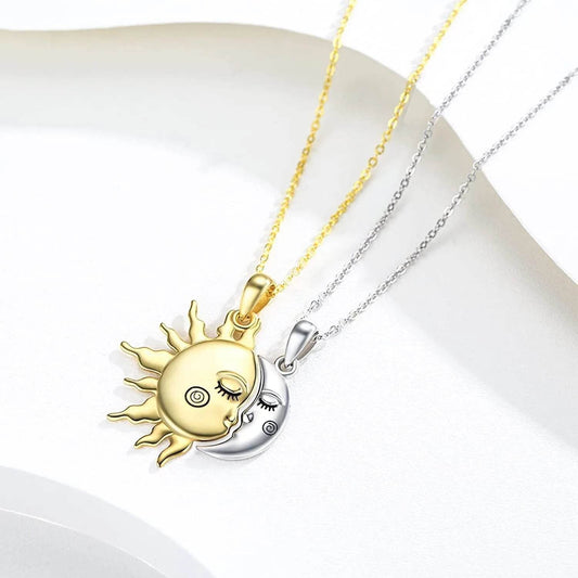 18K Golden Magnetic Sun Star Necklace Fashion Personality Couple Pendant Necklace Valentine's Day Gift - www.Shopthatapp.com
