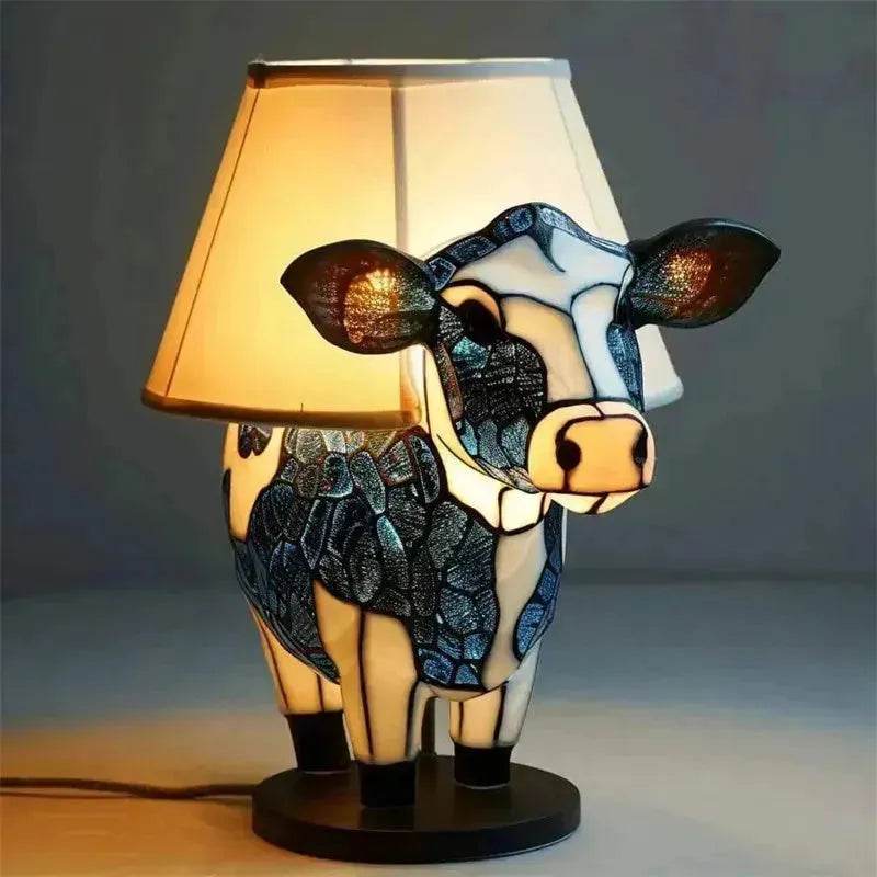 Beautiful Cow Table Lamp Bedside Table Lamp With USB Bedside Lamp For Living Room Bedroom Dormitory Bra Ornament - www.Shopthatapp.com