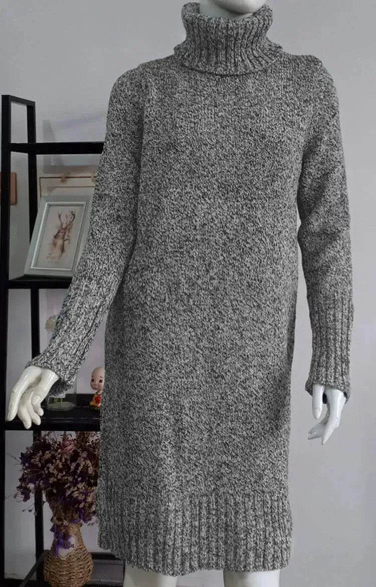 Autumn Winter Cashmere Mini High Neck Sweater Dress - www.Shopthatapp.com