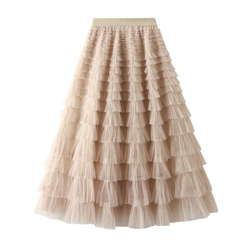 Cake Skirt Women's White Gauze long Layered tulle Skirt - www.Shopthatapp.com