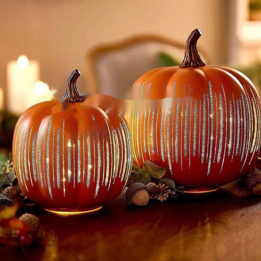 Starry Night Glass Halloween Pumpkin Decoration - www.Shopthatapp.com