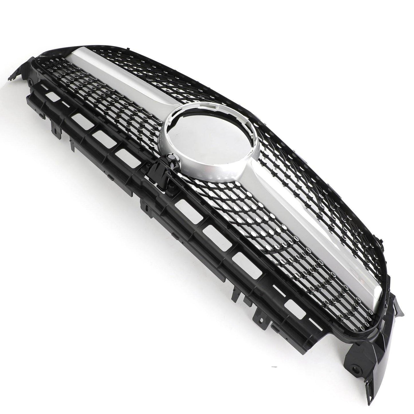 Diamond Silver Edge Front Grille For 2016 To 2019 Mercedes-Benz W213 E300 E400 - www.Shopthatapp.com