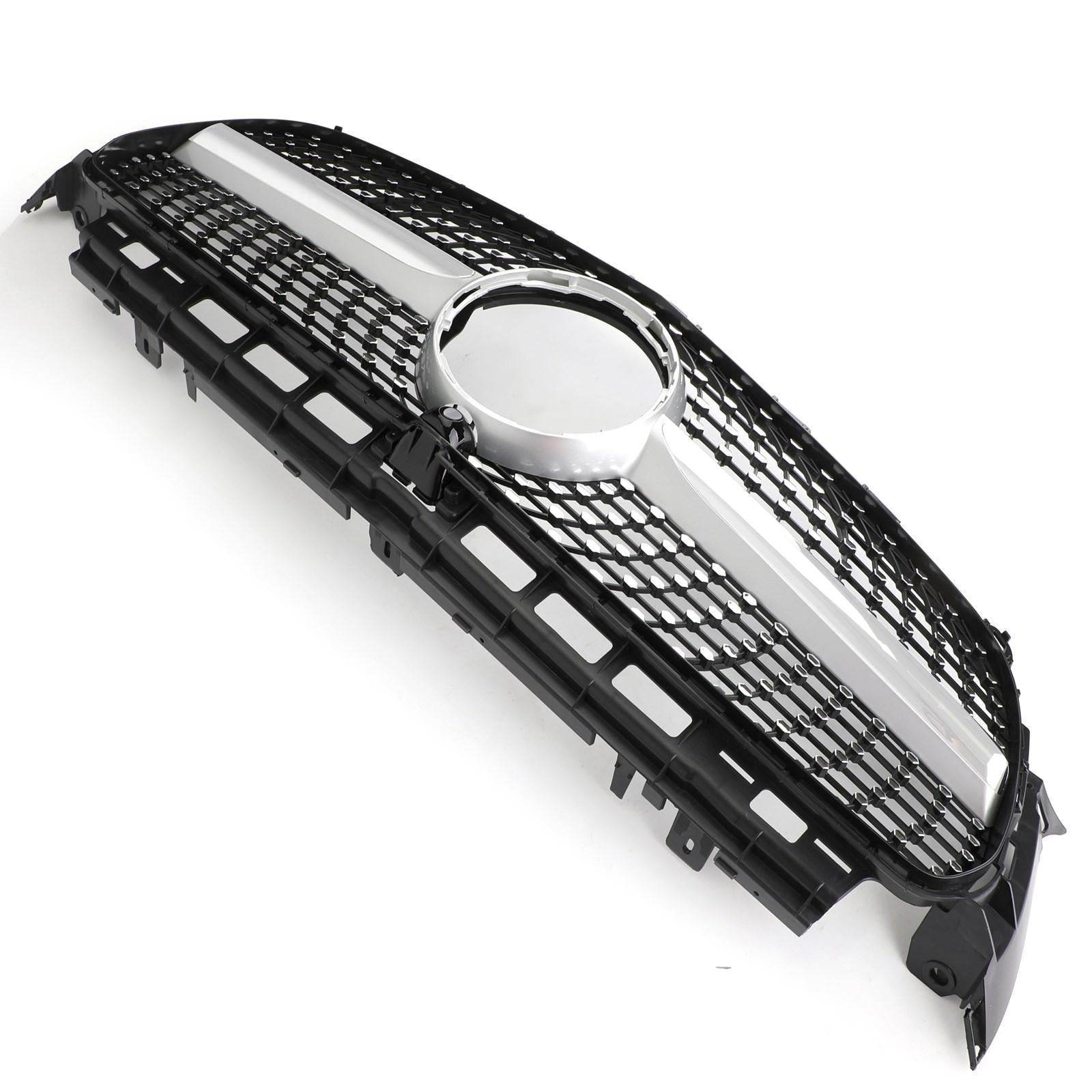 Diamond Silver Edge Front Grille For 2016 To 2019 Mercedes-Benz W213 E300 E400 - www.Shopthatapp.com