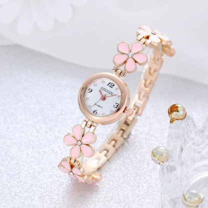 Women's Bracelet Watch Flower Disk Two-piece Bracelet Set - www.Shopthatapp.com