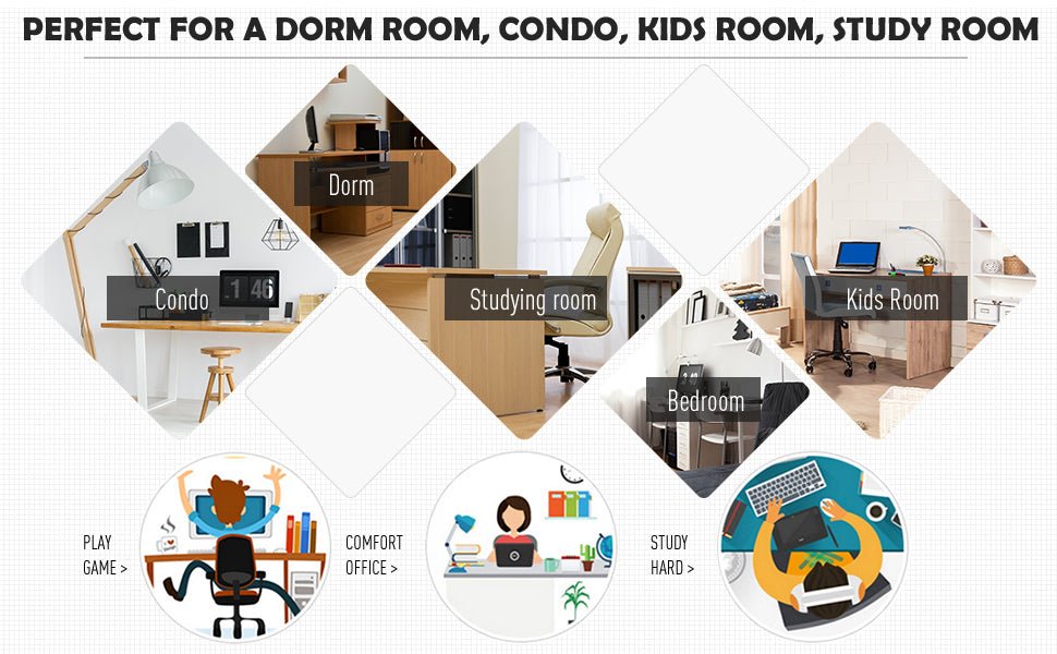 120cm Modern Computer Desk Bookshelf Study Table Workstation PC Laptop Writing Home Office 6 Shelves White - www.Shopthatapp.com