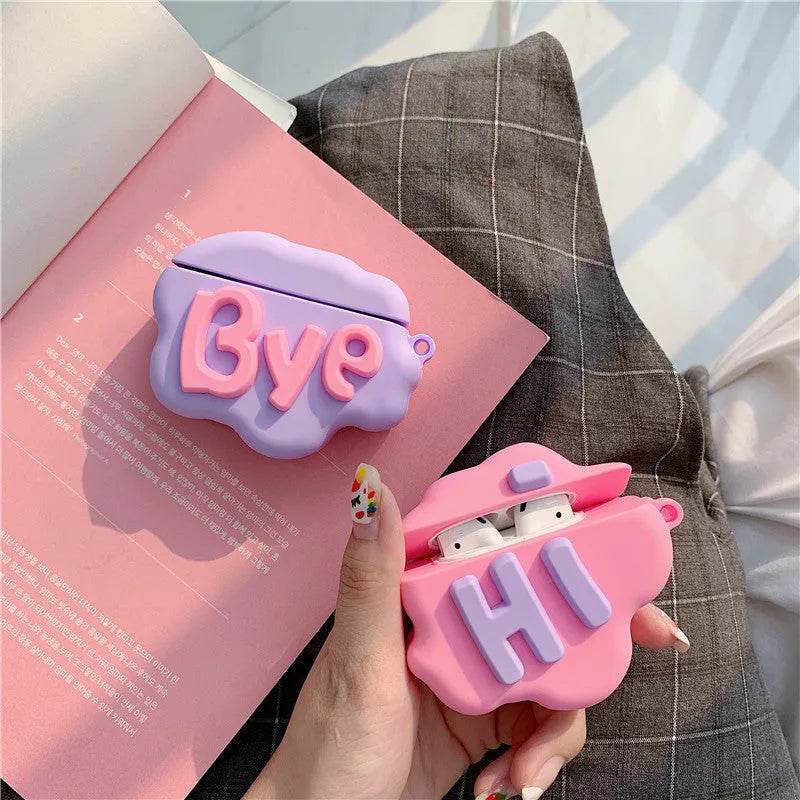 Cute Cartoon Lettered Airpod Earphone Silicone Protective Case - www.Shopthatapp.com