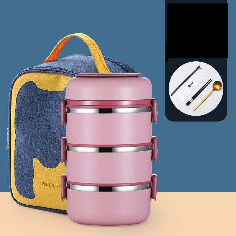 304 Stainless Steel Multi-layer Thermal insulated lunch container - www.Shopthatapp.com