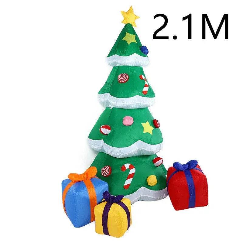 Christmas LED Lights Glowing Santa Tree Snowman Inflatable Doll Outdoor Yard Garden Decor - www.Shopthatapp.com