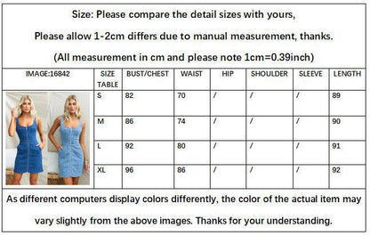 Spring And Summer Casual Slim Fit Denim Sleeveless Dress - www.Shopthatapp.com