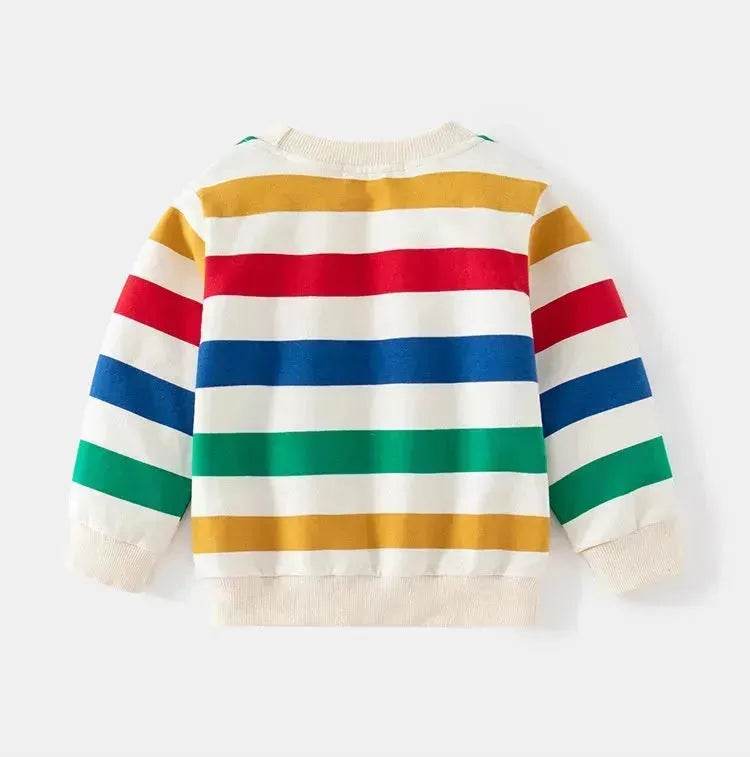 Unisex Colorful Striped Long-sleeved Sweater for Kids Pullover for Kids - www.Shopthatapp.com