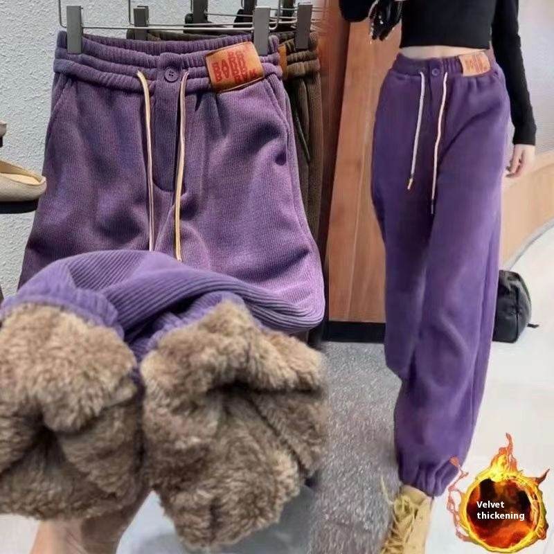 Leisure Trousers – Cotton Thick Flannel Sports Pants for Women - www.Shopthatapp.com