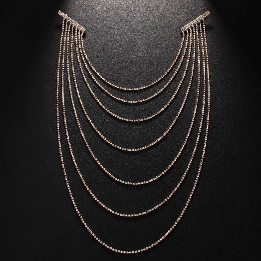 Multi layer Rhinestone Hair Chain Bridal Hair chain clip - www.Shopthatapp.com