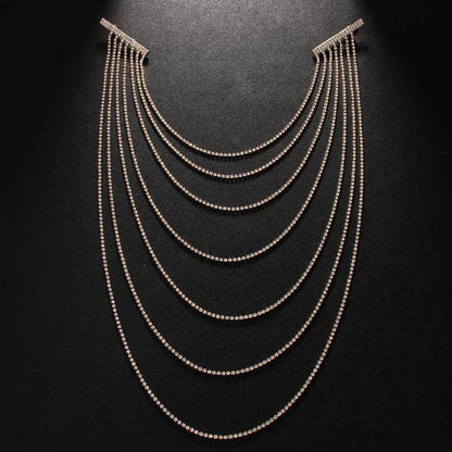 Multi layer Rhinestone Hair Chain Bridal Hair chain clip - www.Shopthatapp.com