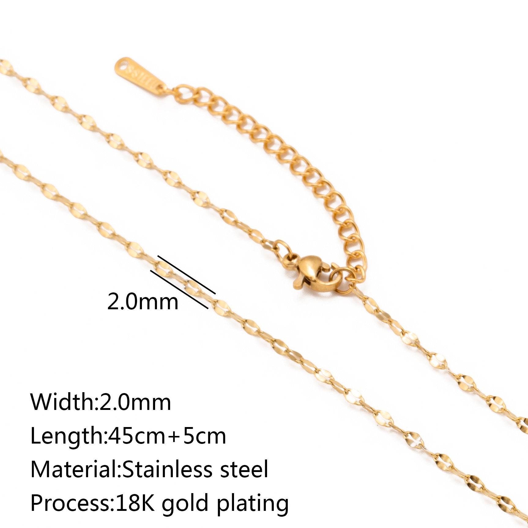 Stainless Steel Vacuum Vapor Plating 18K Gold Color Protection Lip Chain Necklace - www.Shopthatapp.com