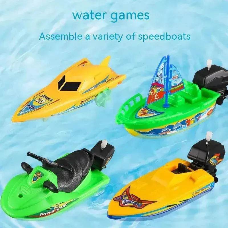 Baby Color Cognition Yacht Speedboat Sailing Motor Boat Summer Water Bath Toys - www.Shopthatapp.com