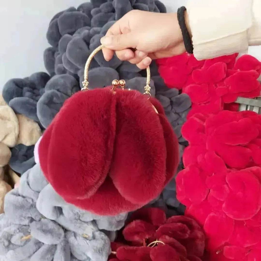 Baby Girl Fashion chain ear plush handbag - www.Shopthatapp.com