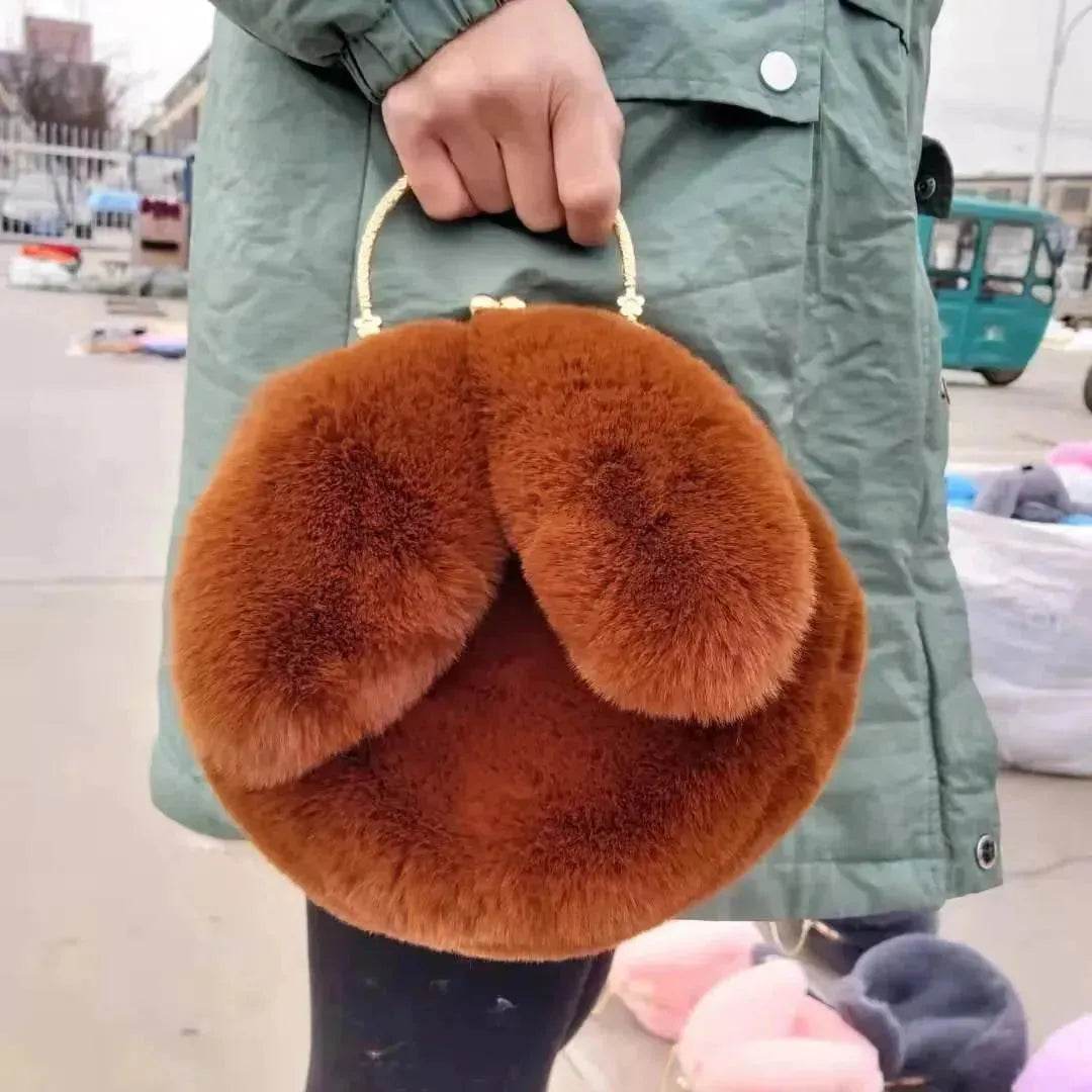 Baby Girl Fashion chain ear plush handbag - www.Shopthatapp.com