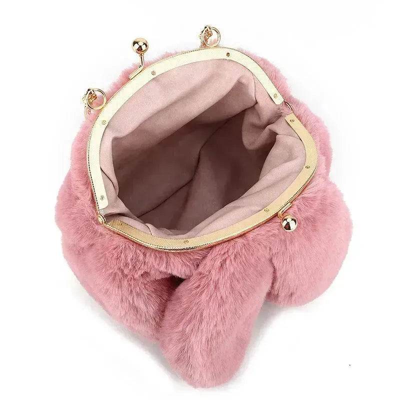 Baby Girl Fashion chain ear plush handbag - www.Shopthatapp.com