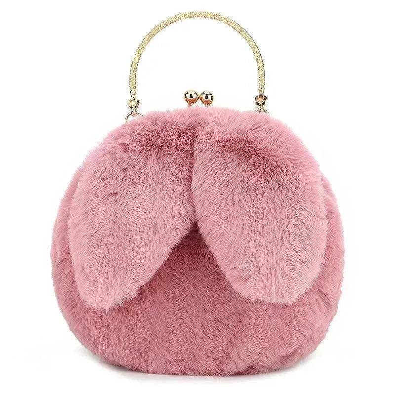 Baby Girl Fashion chain ear plush handbag - www.Shopthatapp.com