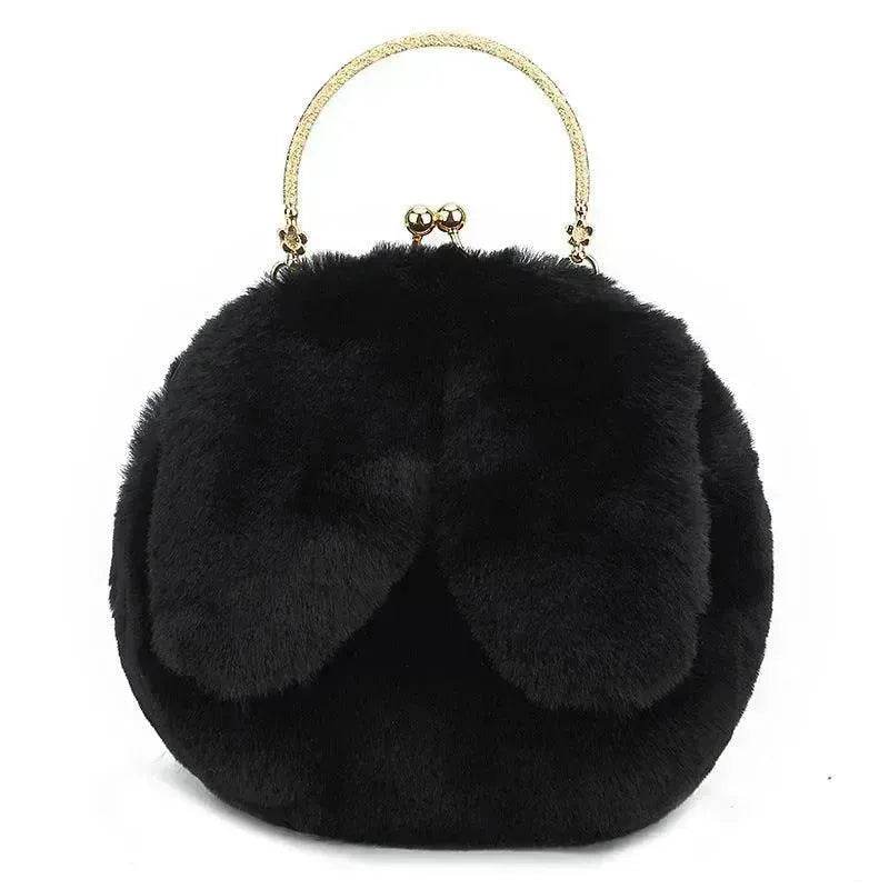 Baby Girl Fashion chain ear plush handbag - www.Shopthatapp.com