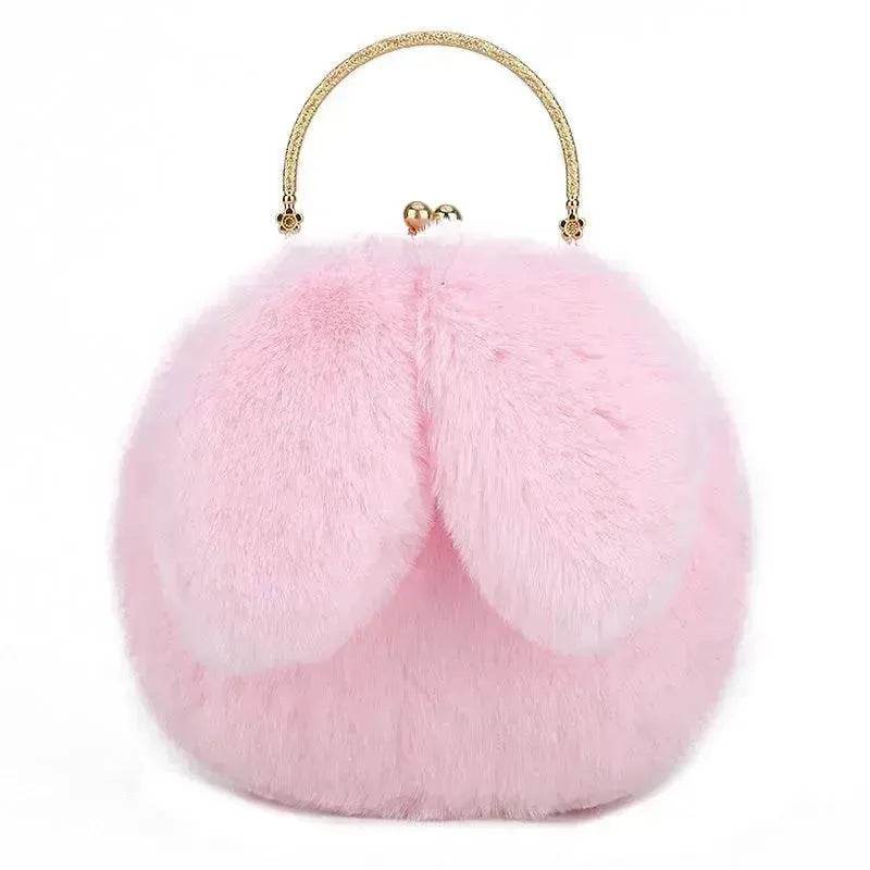 Baby Girl Fashion chain ear plush handbag - www.Shopthatapp.com