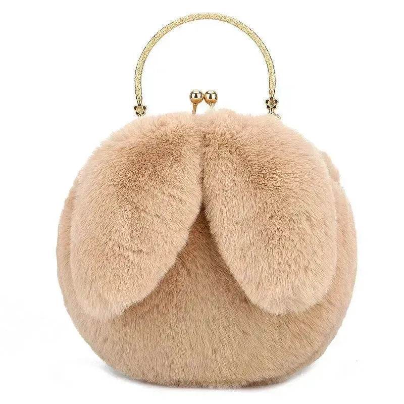 Baby Girl Fashion chain ear plush handbag - www.Shopthatapp.com