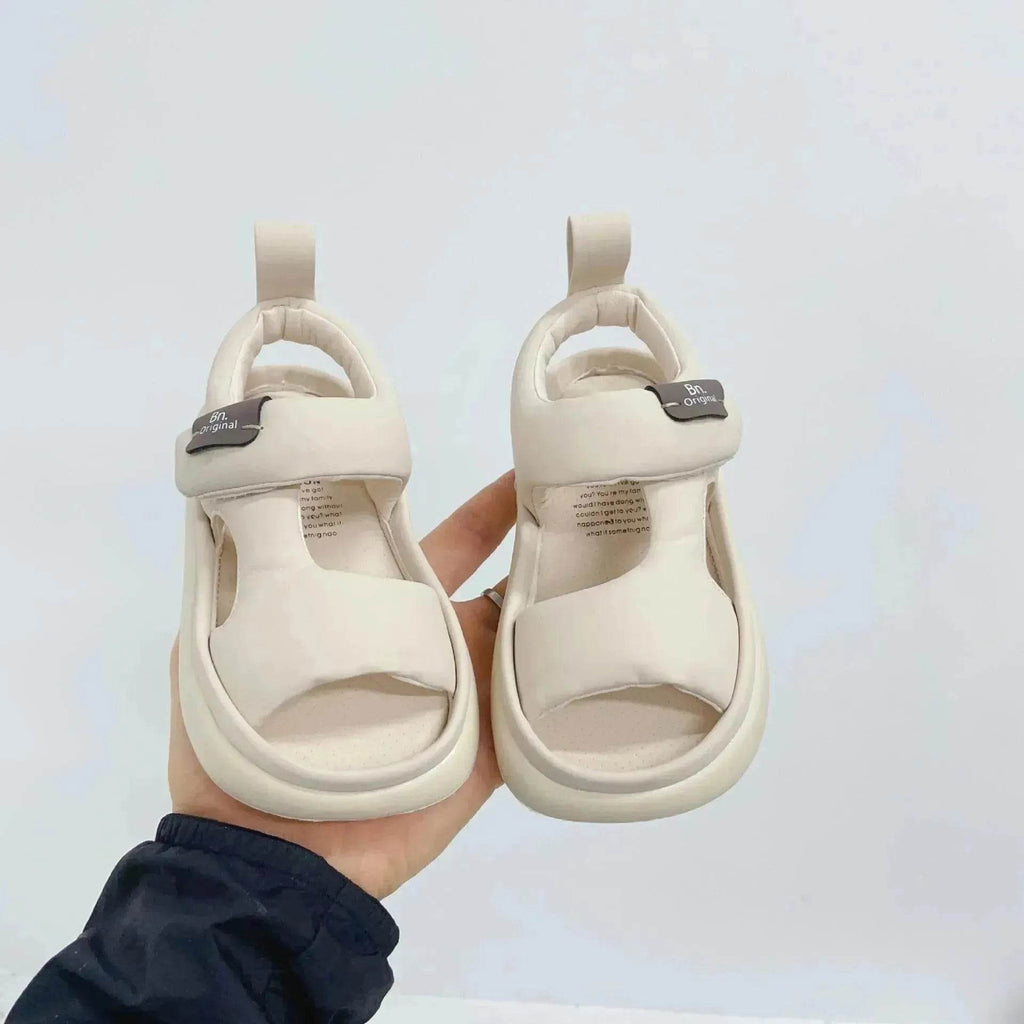Baby Leisure Simple Pure Color Puff Beach Shoes - www.Shopthatapp.com