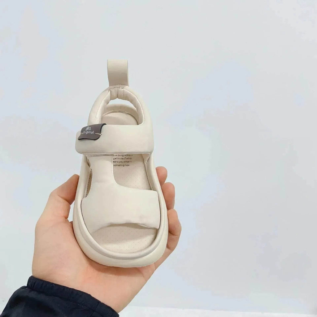 Baby Leisure Simple Pure Color Puff Beach Shoes - www.Shopthatapp.com