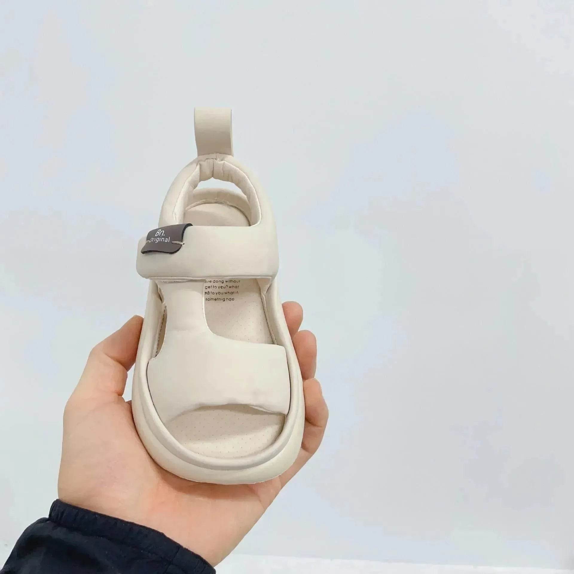 Baby Leisure Simple Pure Color Puff Beach Shoes - www.Shopthatapp.com