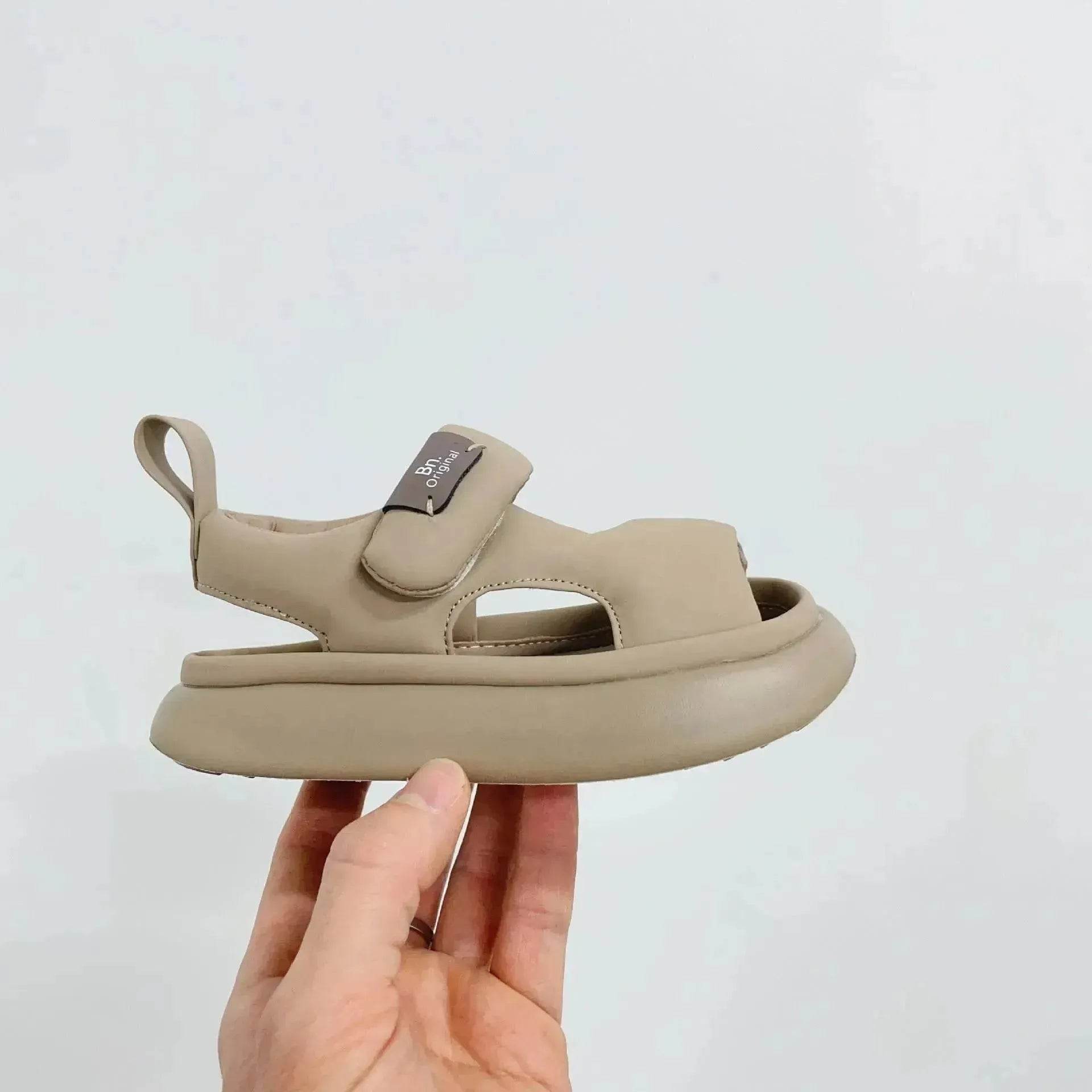 Baby Leisure Simple Pure Color Puff Beach Shoes - www.Shopthatapp.com