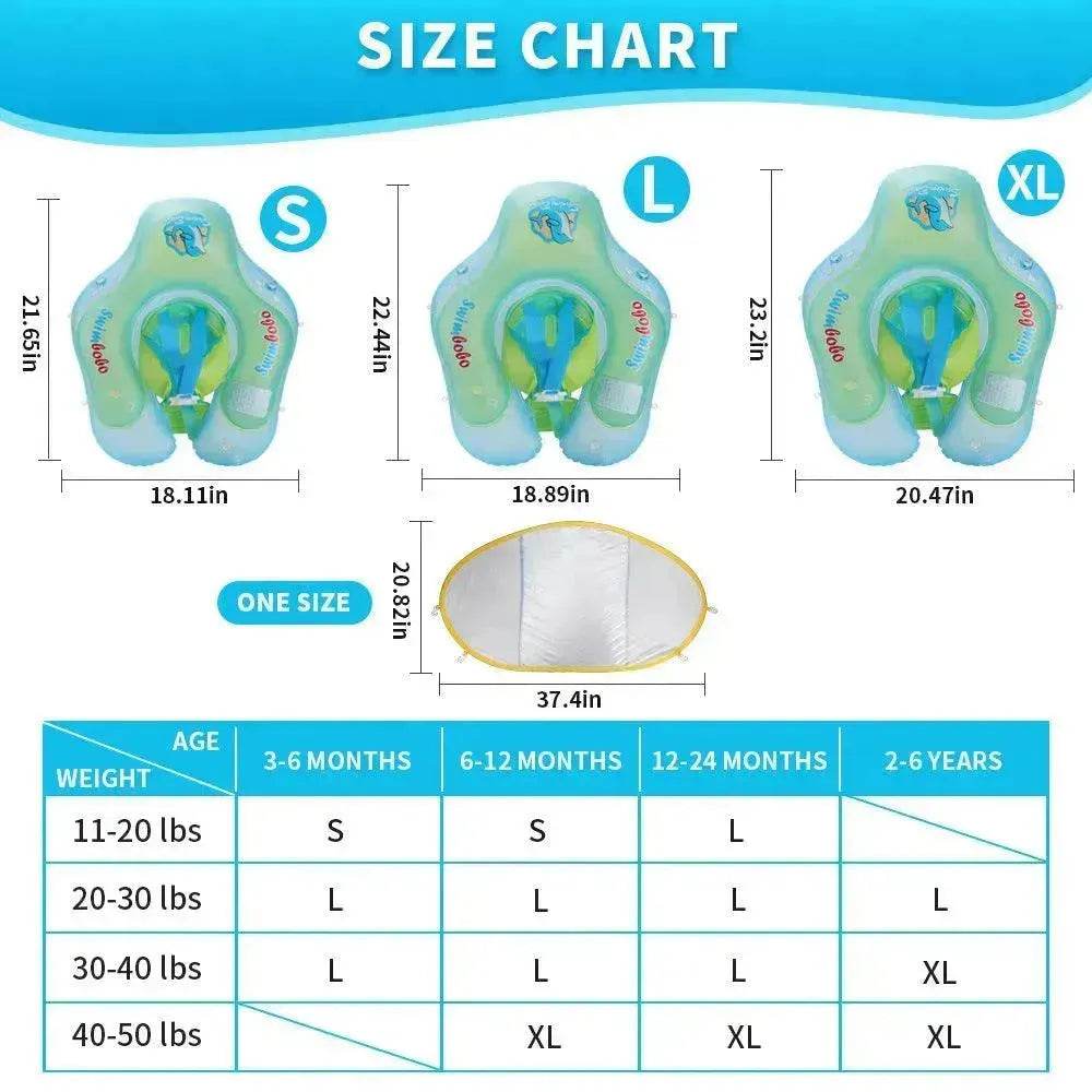 Baby Swimming Float With Canopy Inflatable Infant Floating Ring Kids Swim Pool Accessories Circle Bathing Summer Toys - www.Shopthatapp.com