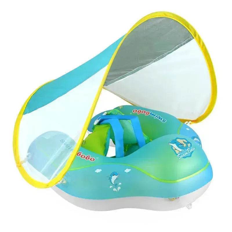 Baby Swimming Float With Canopy Inflatable Infant Floating Ring Kids Swim Pool Accessories Circle Bathing Summer Toys - www.Shopthatapp.com