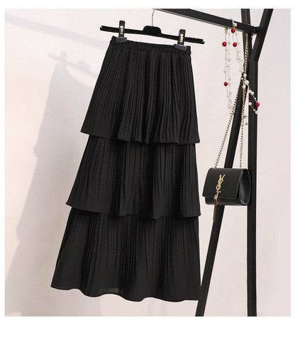 Women's Spring And Summer Chiffon layered Midi maxi Skirt - www.Shopthatapp.com